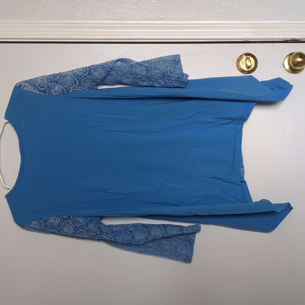 Blue Lace Women's Top Lg - Picture 4 of 4